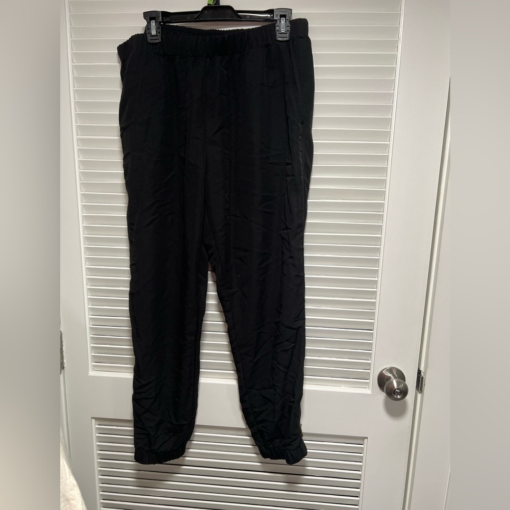Black Iman Jogger with Ankle Zipper Size L